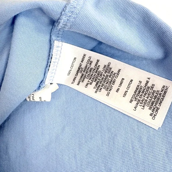 Vineyard Vines T-Shirt Light Blue Kids Large 16 Short Sleeve Pocket Sticker Back - Picture 7 of 9